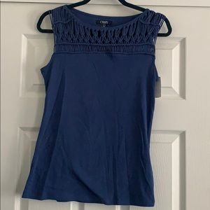 Chaps blue detailed tank top